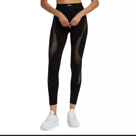 Off white seaml mesh leggings